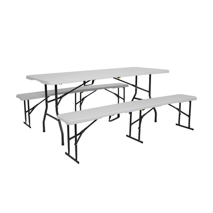 Folding Garden Bench, White, 180 cm