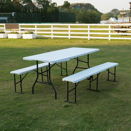 Folding Garden Bench, White, 180 cm