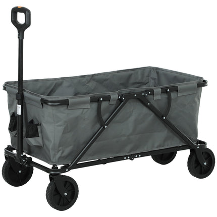 Folding Garden Cart, 160L Capacity, 120kg Load, Dark Grey