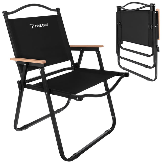 Folding Garden Chair, Black, 75.5x58.5x53.5 cm