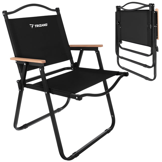 Folding Garden Chair, Black, 75.5x58.5x53.5 cm