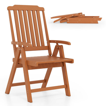 Folding Garden Chair, High Back, Weatherproof, Brown