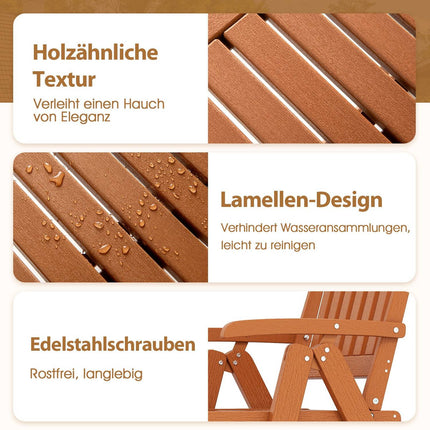 Folding Garden Chair, High Back, Weatherproof, Brown