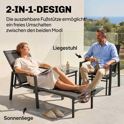 Folding Garden Sun Lounger with Adjustable Backrest