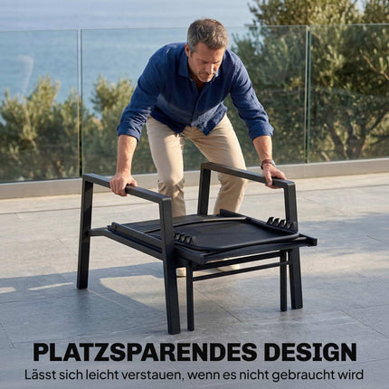 Folding Garden Sun Lounger with Adjustable Backrest