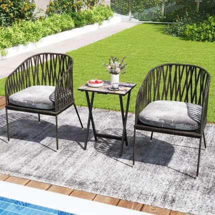 Folding Garden Tables Set of 4, Weatherproof Wood, Black