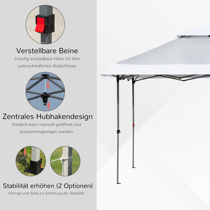 Pop-Up Garden Gazebo 3.5x3.5m, UV protection, Oxford fabric