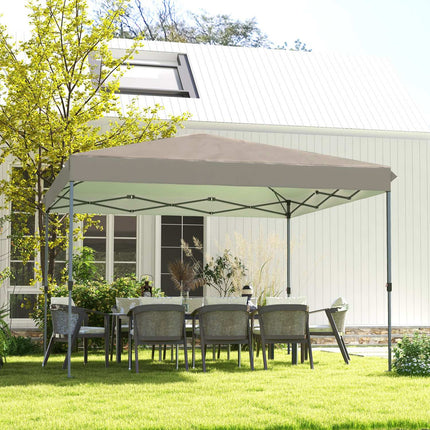 Weatherproof folding gazebo, beige, 3.6x3.6m, adjustable height