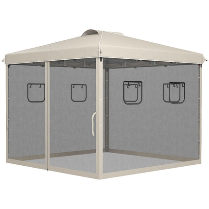 Pop-Up Gazebo 3x3M with UV protection & Mesh curtains