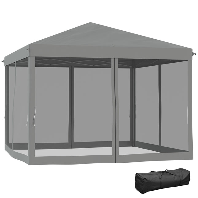 Folding gazebo tent with side walls, metal frame, 3x3M