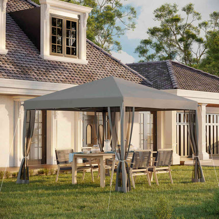 Folding gazebo tent with side walls, metal frame, 3x3M