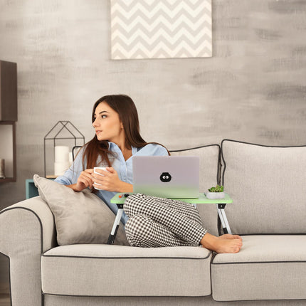 Folding Green Lap Desk – Laptop Bed Tray with Storage