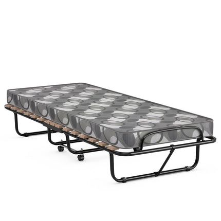 Folding Guest Bed with Memory Foam Mattress, 190x80 cm, Grey