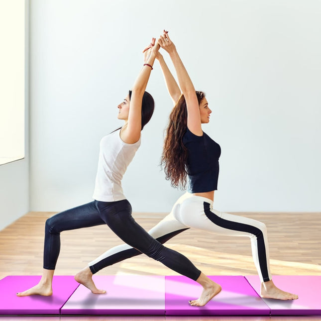 Opvouwbare gymmat 240x120cm, roze, antislip, draagbaar