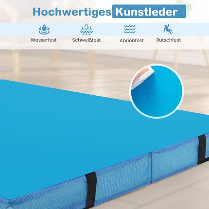 Folding Gymnastics Mat, 122x122x10 cm, Blue, EPE Foam