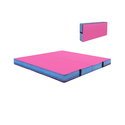 Folding Gymnastics Mat, 122x122x10 cm, Pink, EPE Foam