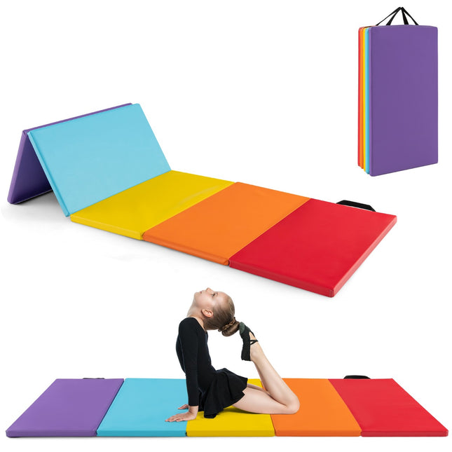 Folding Gymnastics Mat, 5-Panel 79x29.5x1.2 in