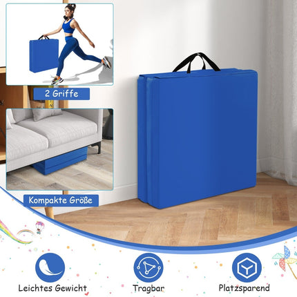 Folding Gymnastics Mat with Handles, Non-Slip, 180x60x5 cm