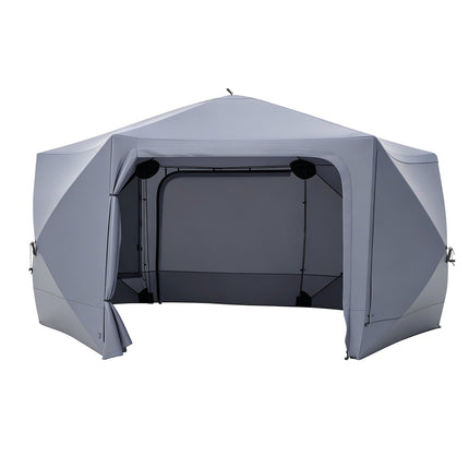 Folding Hexagonal Gazebo with Mosquito Nets and Curtains
