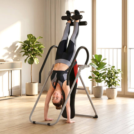 Folding Inversion Table, Adjustable Ankle Lock, Steel Frame