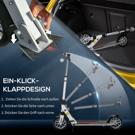 Folding scooter for teenagers and adults, 200 mm wheels, adjustable height
