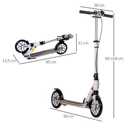 Folding scooter for teenagers and adults, 200 mm wheels, adjustable height