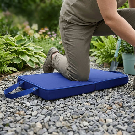 Folding Knee Pad with Handles – Dark Blue, Foam