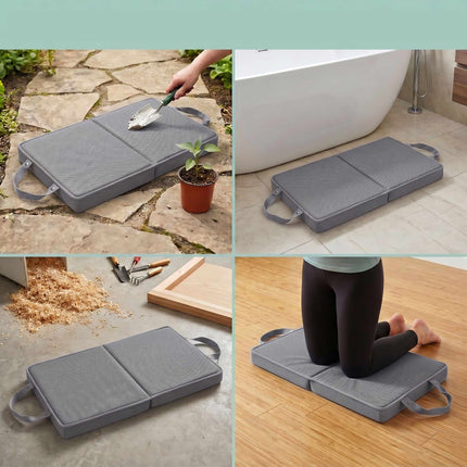 Folding Knee Pad with Handles – Grey, Foam, Portable