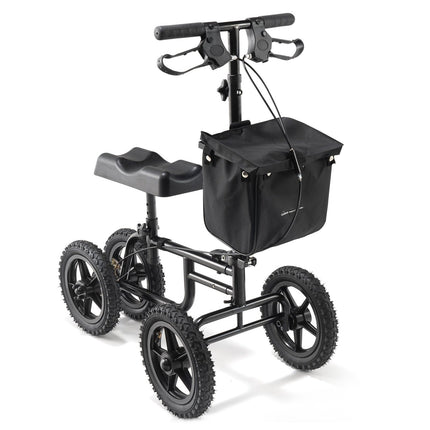 Folding Knee Scooter – 12-Inch All-Terrain, 350 lb, Dual Brakes