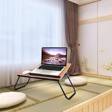 Folding Laptop Desk With Tilting Top, 4-Angle, Black