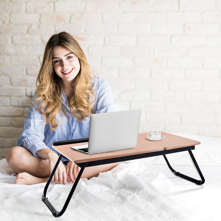 Folding Laptop Desk With Tilting Top, 4-Angle, Black