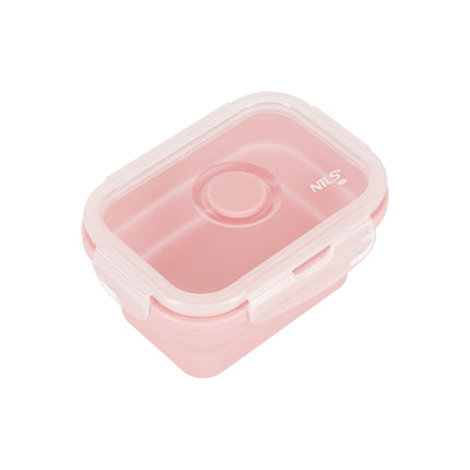 Folding Lunch Box, Pink, 355ml, Portable Container