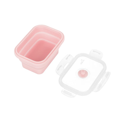 Folding Lunch Box, Pink, 355ml, Portable Container