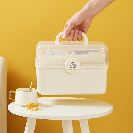 Folding Medicine Storage Box with 7 Compartments