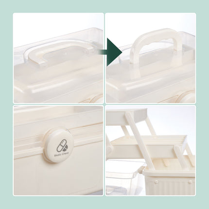 Folding Medicine Storage Box with 7 Compartments
