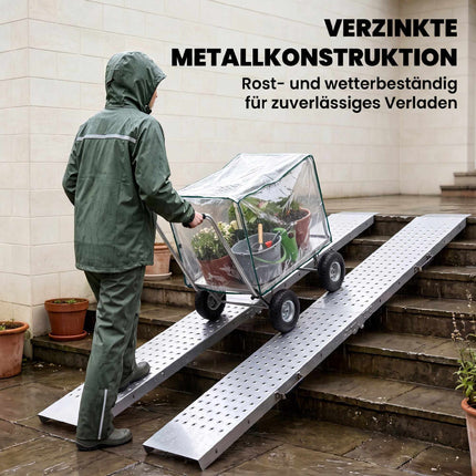 Folding Metal Loading Ramps, Set of 2, 400 kg Capacity