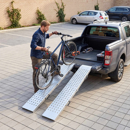 Folding Metal Loading Ramps, Set of 2, 400 kg Capacity