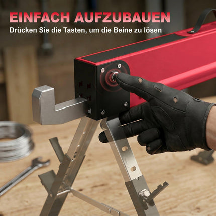 Folding Metal Sawhorse Set, 1160kg Capacity, Adjustable Height
