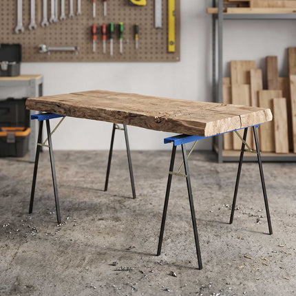 Folding Metal Sawhorses Set of 2, 350 kg Capacity