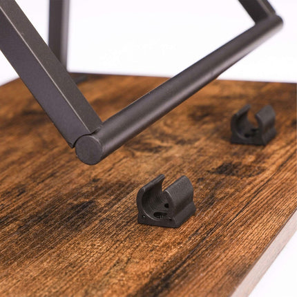 Folding Metal Table with Wood-Effect Top, 66.5×48×36 cm