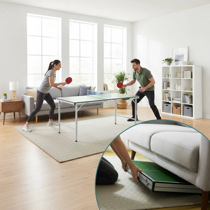 Folding Midi Table Tennis Set with Bats and Balls