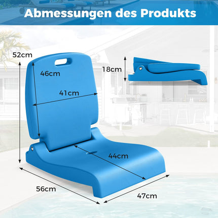 Folding Outdoor Chair with Handle, Drain Hole, Blue