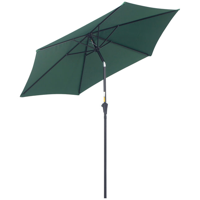 Dark green folding garden umbrella, aluminum, 2.7 m diameter