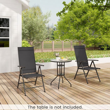 Folding Patio Chairs, 2-Pack, 7-Position, 180 Kg