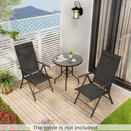 Folding Patio Chairs, 2-Pack, 7-Position, 180 Kg