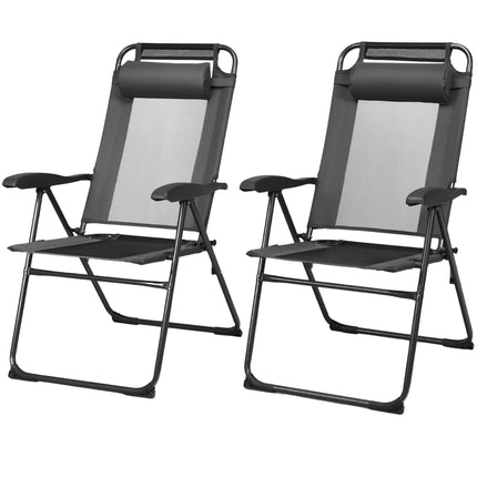 Folding Patio Chairs, Set of 2 – Adjustable Backrest