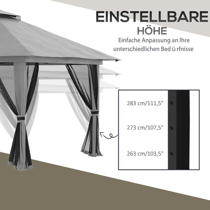 Pop-up 4x4M garden pavilion with UV protection and mesh walls