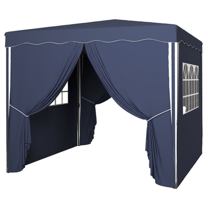 Blue folding pavilion 3x3m, UV protection, side walls