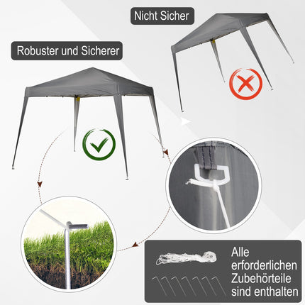 Collapsible party tent with carrying bag, 2.4x2.4M Steel grey