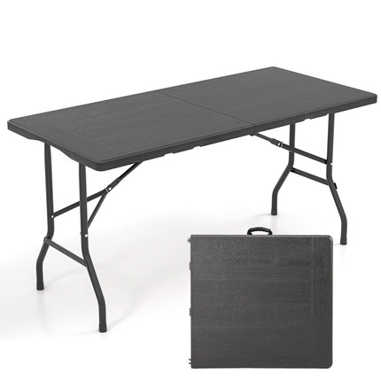 Folding Picnic Table, HDPE Wood Grain, 152x70cm